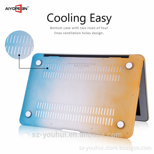 Factory Price Rainbow Rubberized Cover Shell Hard Case for Macbook Air 13.3"